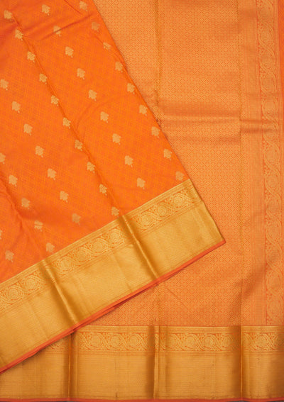 Orange Zariwork Pure Silk Saree