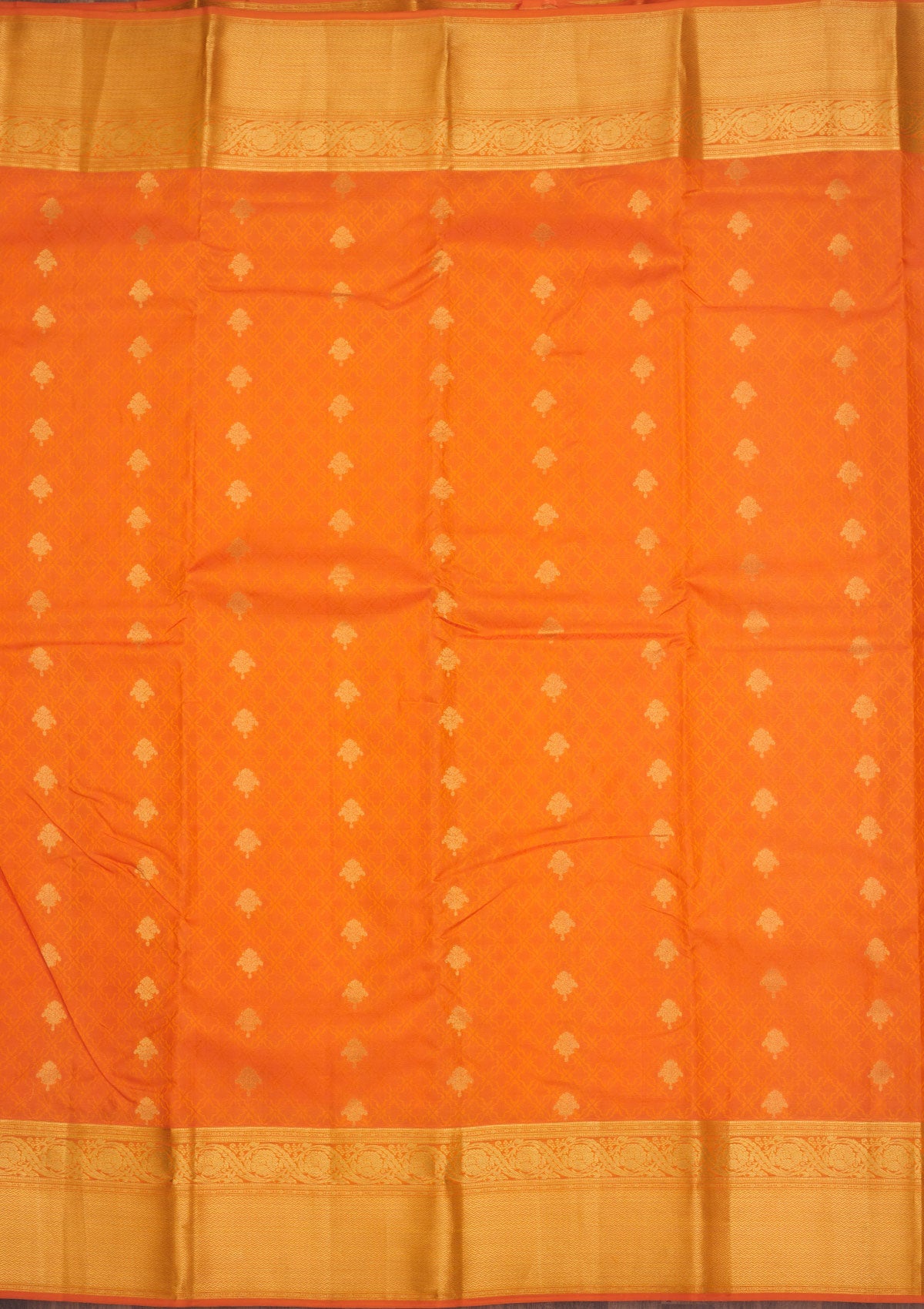 Orange Zariwork Pure Silk Saree