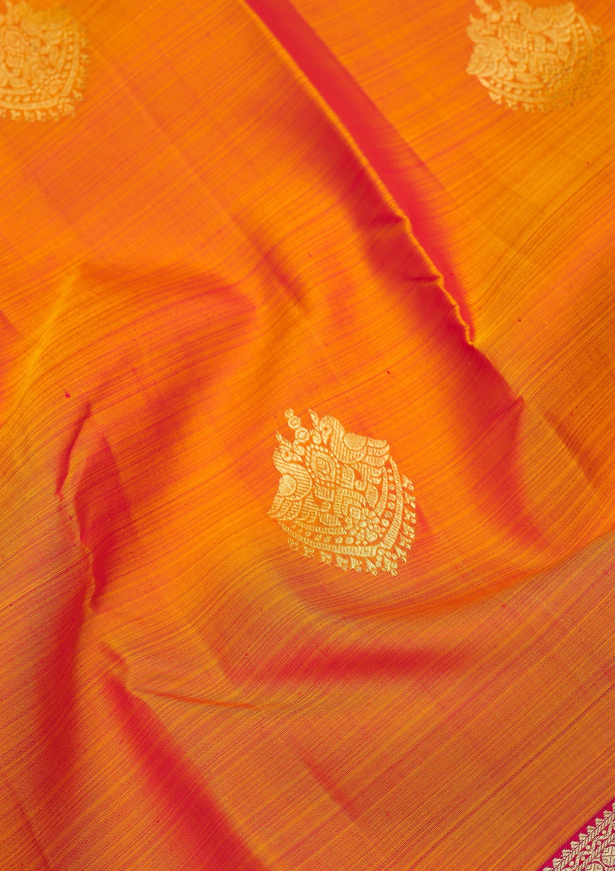 Orange Zariwork Pure Silk Saree