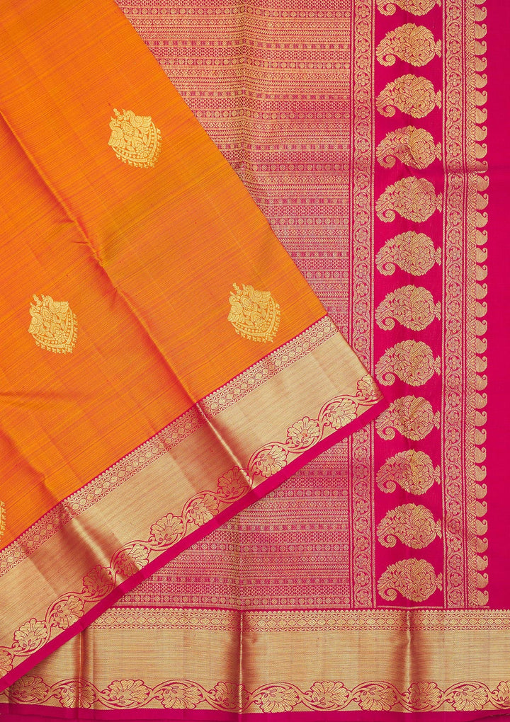 Orange Zariwork Pure Silk Saree