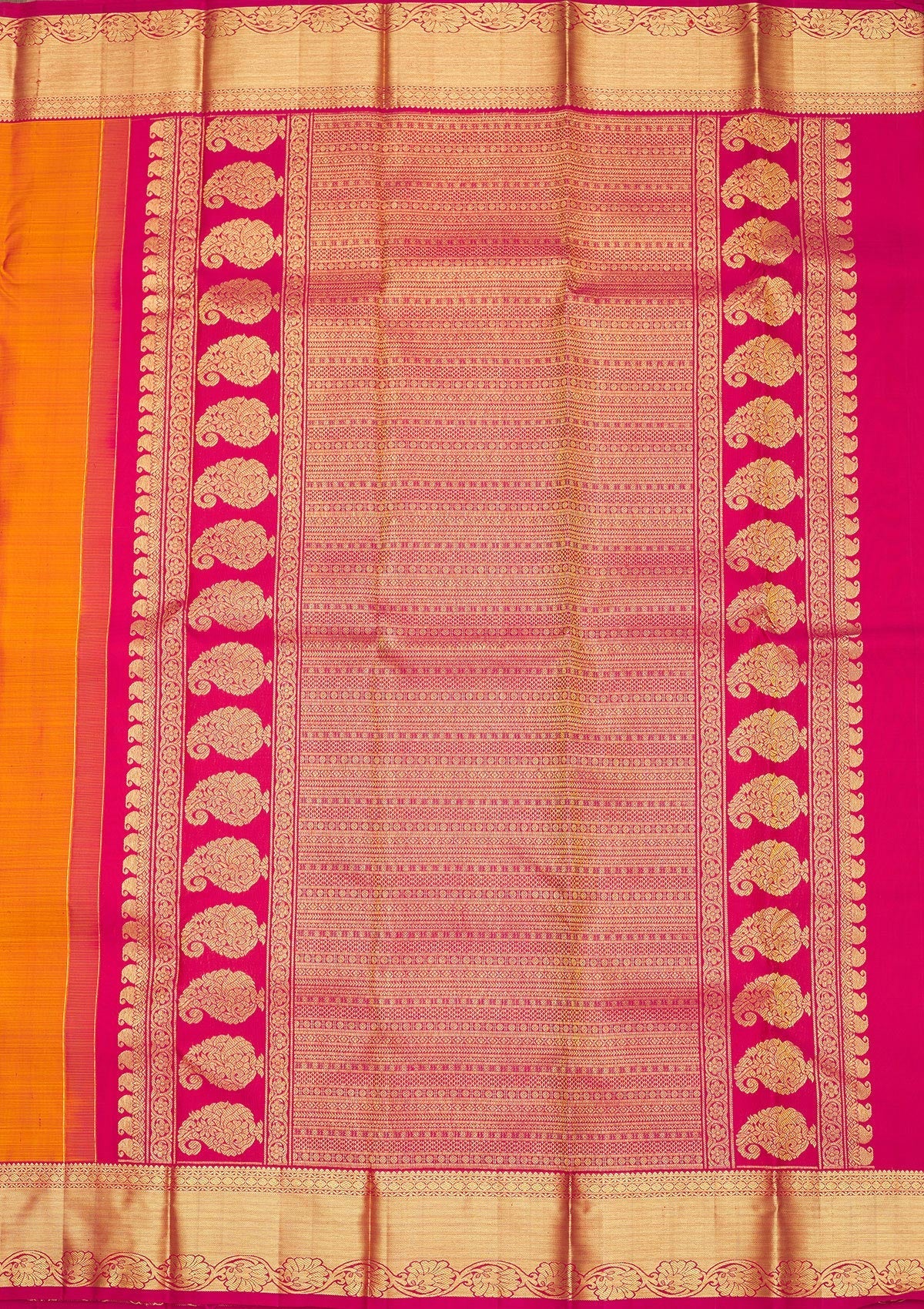 Orange Zariwork Pure Silk Saree