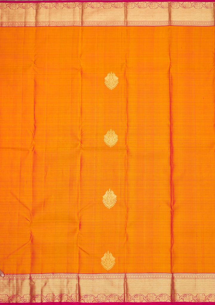 Orange Zariwork Pure Silk Saree