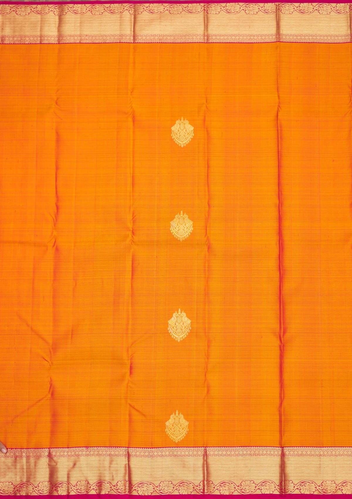 Orange Zariwork Pure Silk Saree