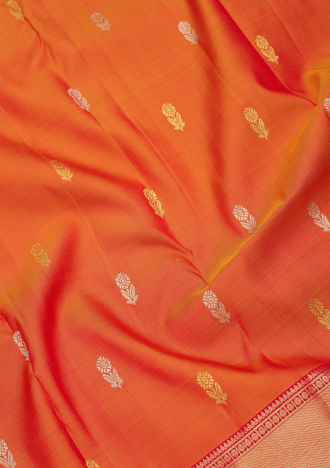 Orange Zariwork Pure Silk Saree