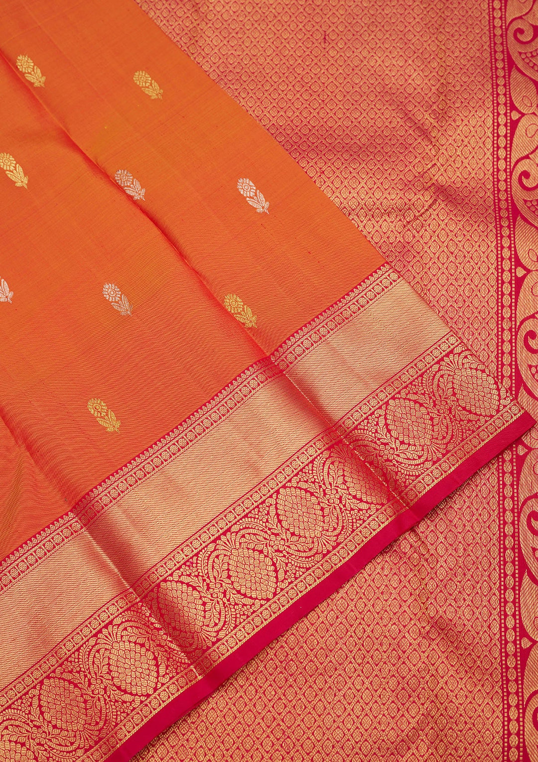 Orange Zariwork Pure Silk Saree
