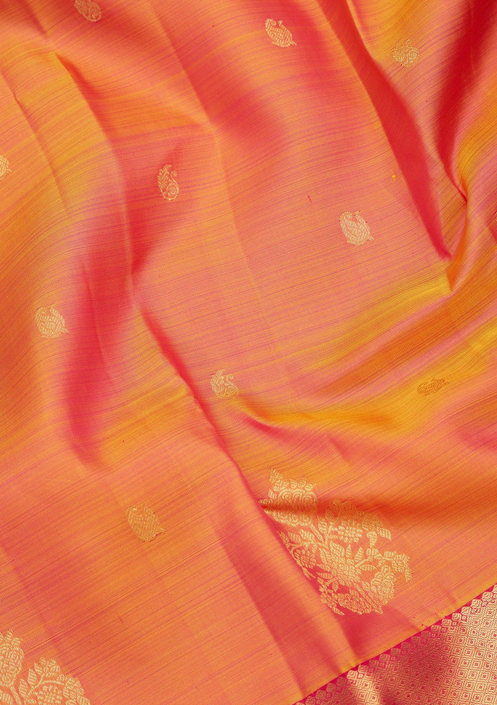 Orange Zariwork Pure Silk Saree