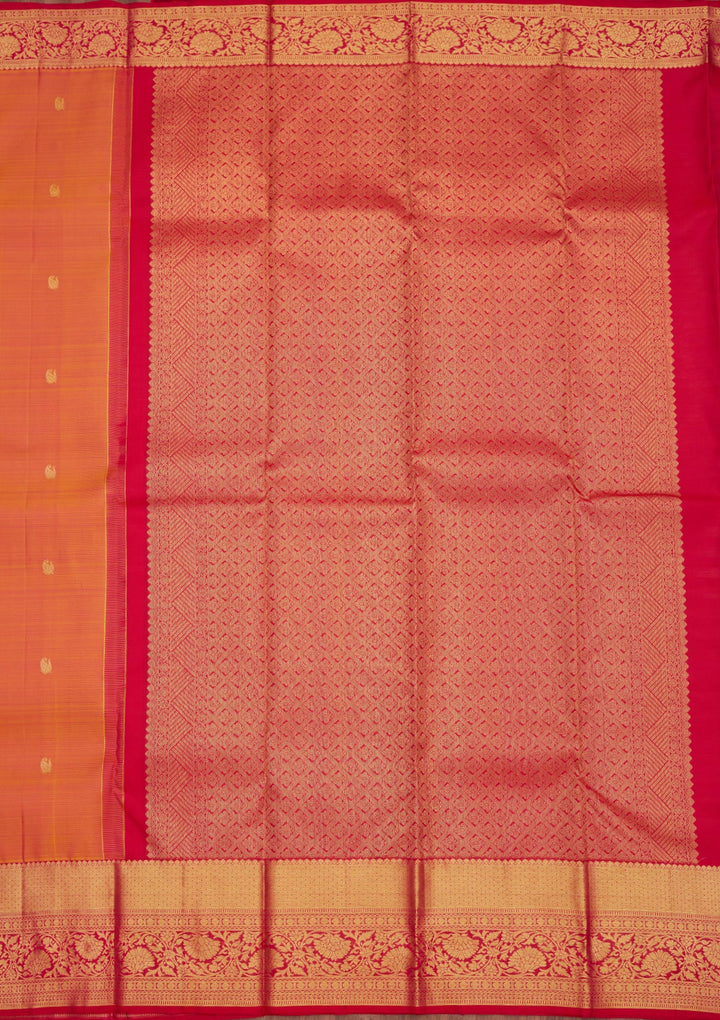 Orange Zariwork Pure Silk Saree
