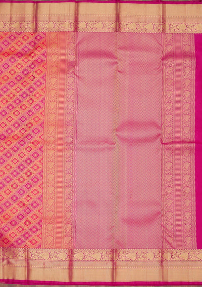 Orange Zariwork Pure Silk Saree-Koskii