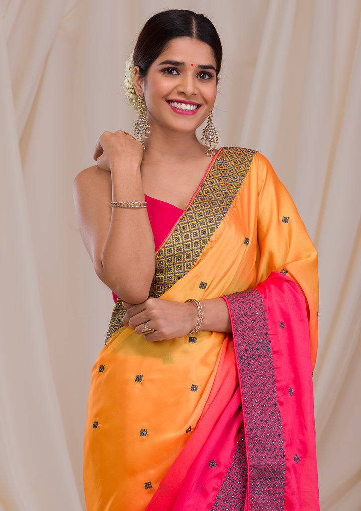 Fawn Zariwork Brocade Saree-Koskii