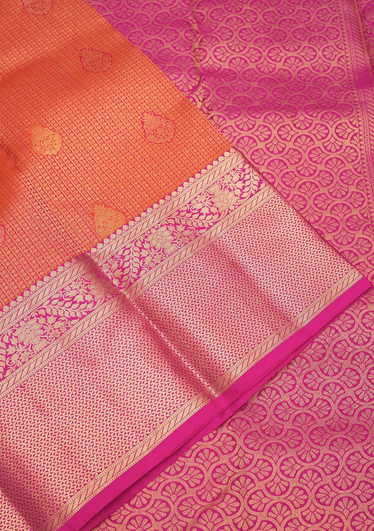 Orange Zariwork Pure Silk Saree