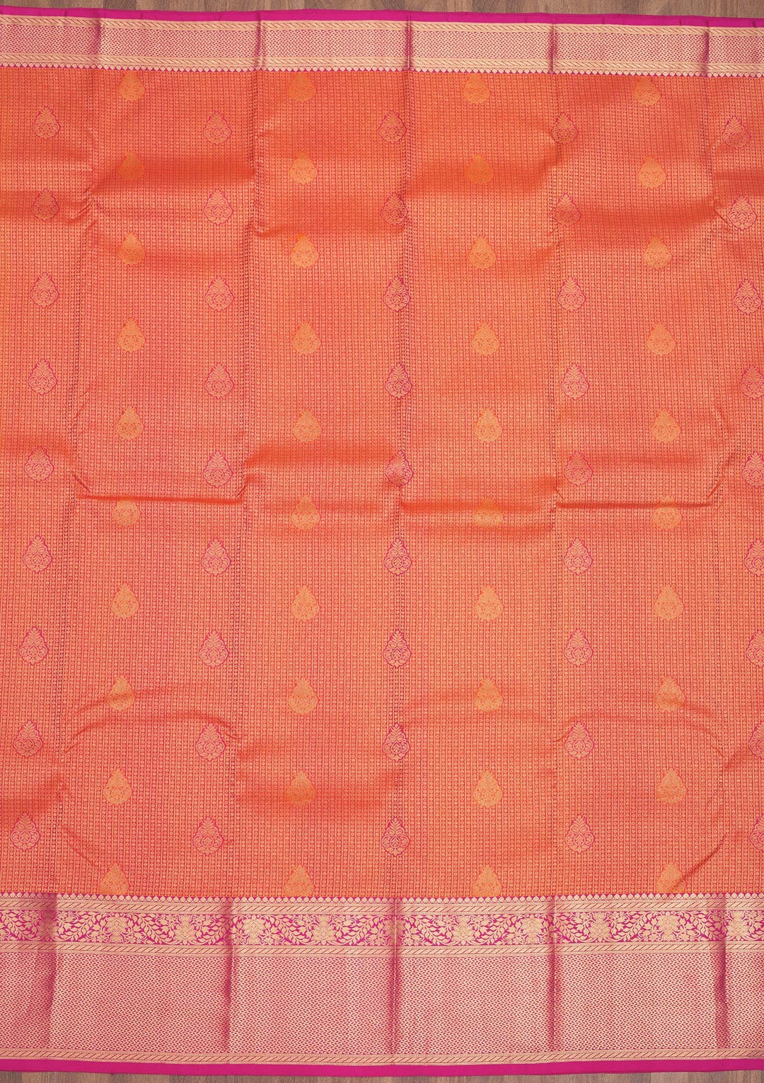 Orange Zariwork Pure Silk Saree