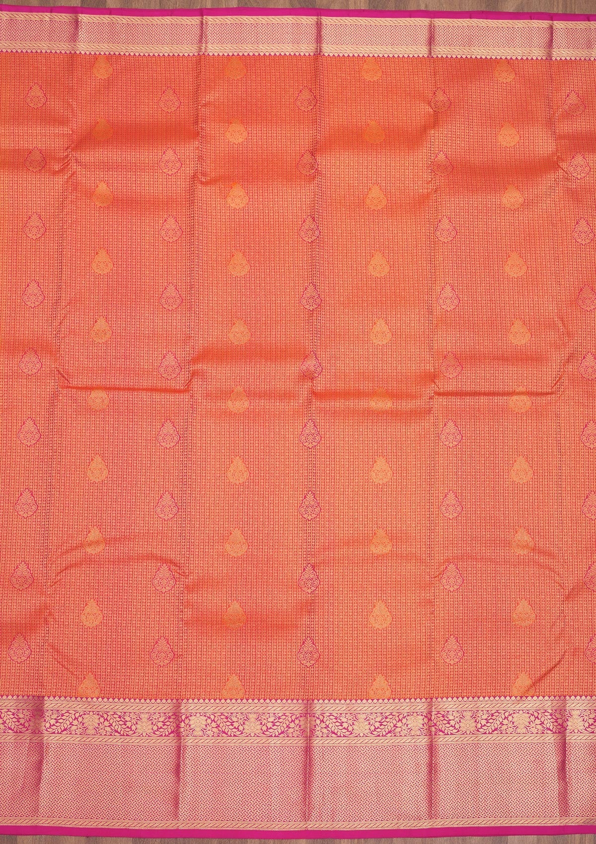 Orange Zariwork Pure Silk Saree