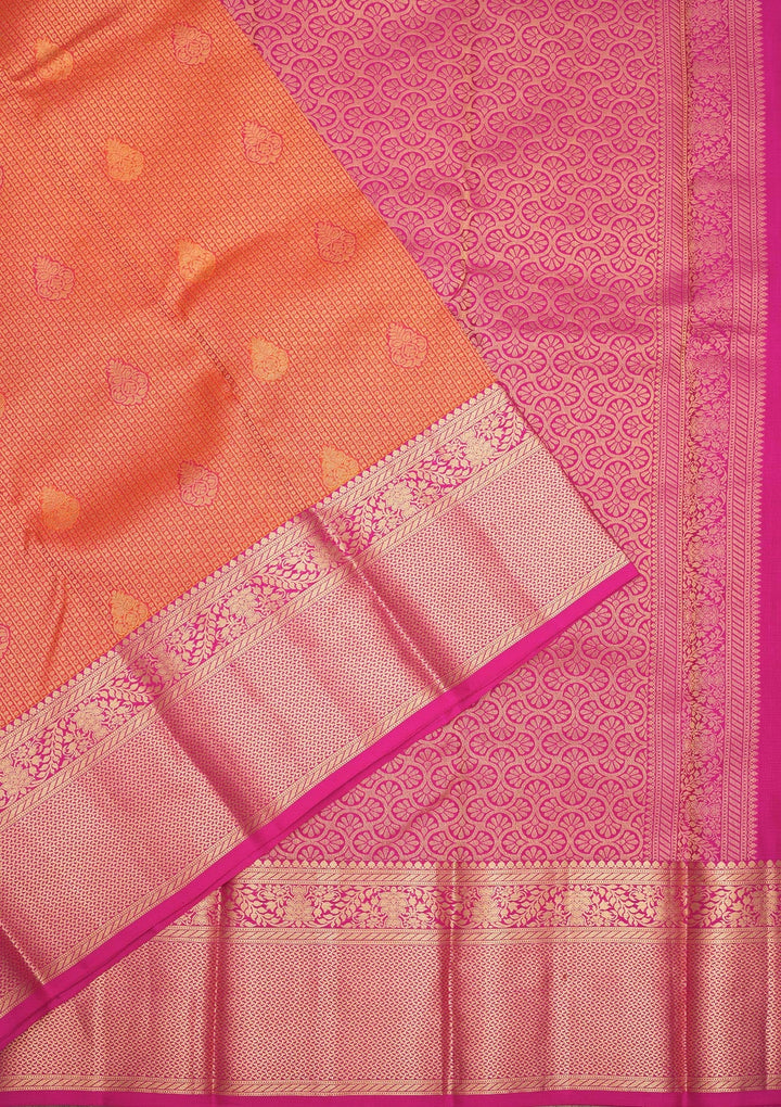 Orange Zariwork Pure Silk Saree