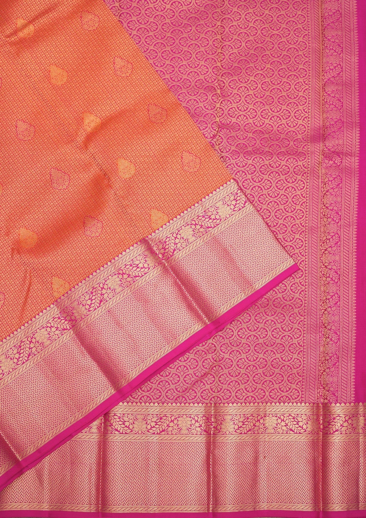 Orange Zariwork Pure Silk Saree