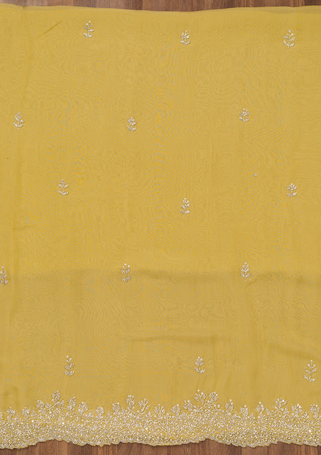 Parrot Green Stonework Tissue Unstitched Salwar Suit