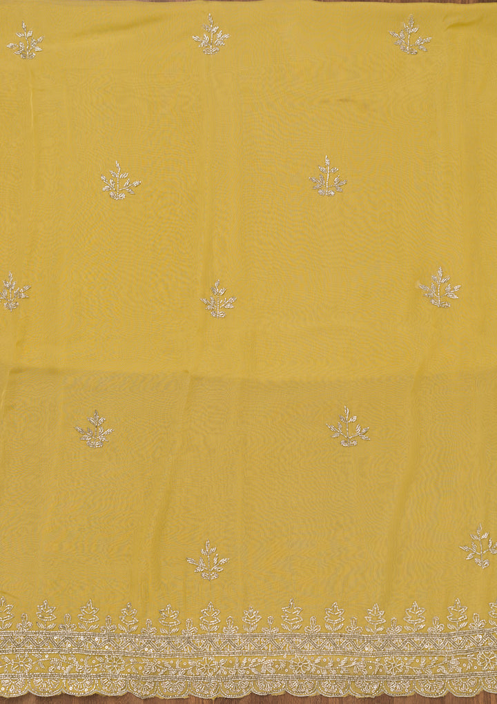 Parrot Green Stonework Tissue Unstitched Salwar Suit
