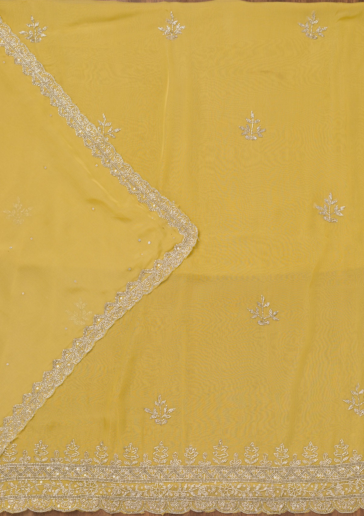Parrot Green Stonework Tissue Unstitched Salwar Suit