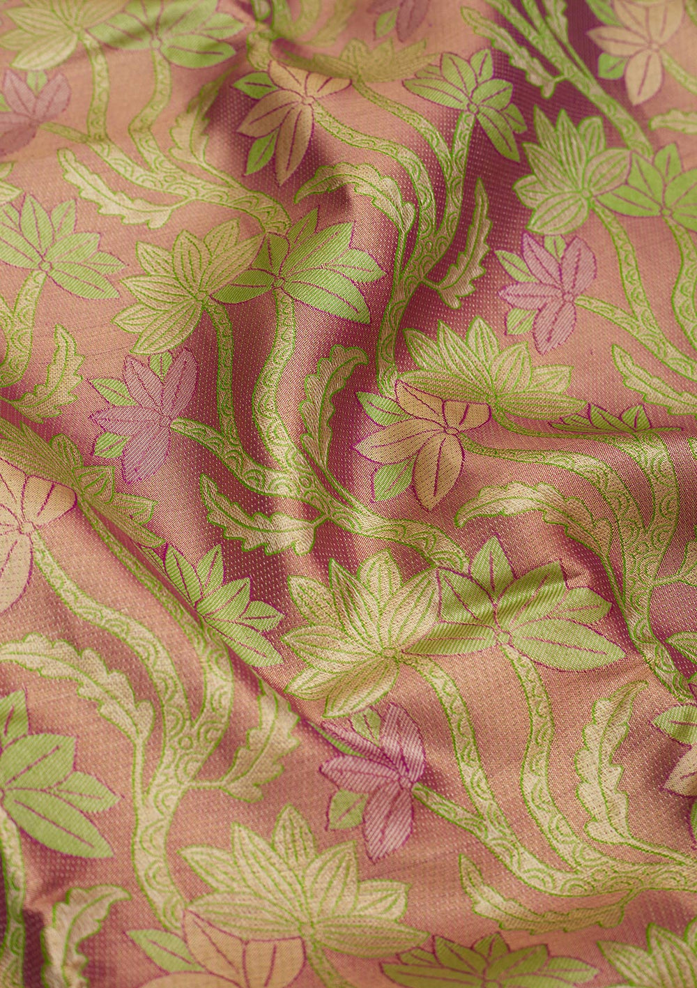 Parrot Green Zariwork Pure Silk Saree-Koskii