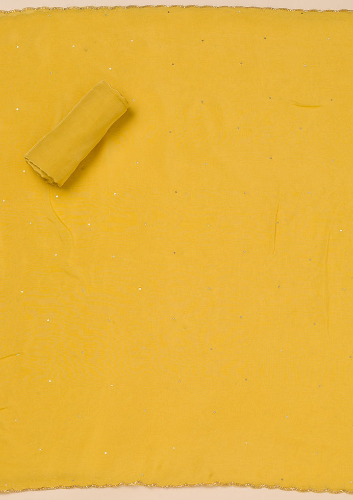 Parrot Green Cutdana Tissue Unstitched Salwar Suit-Koskii