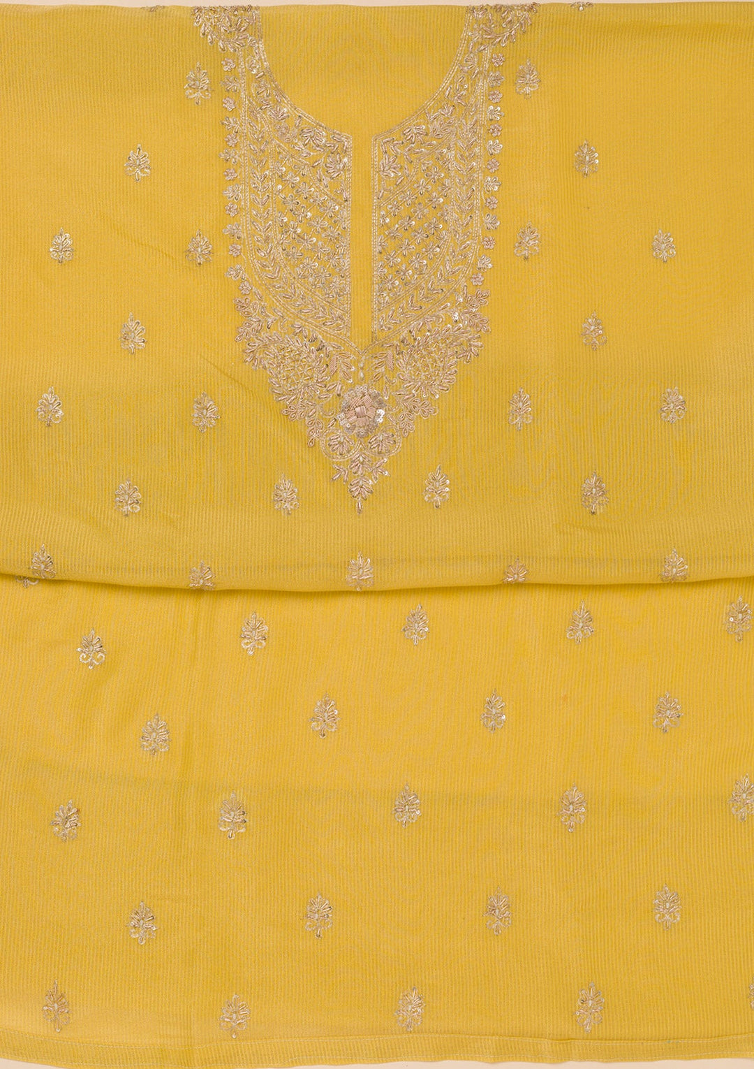 Parrot Green Cutdana Tissue Unstitched Salwar Suit-Koskii