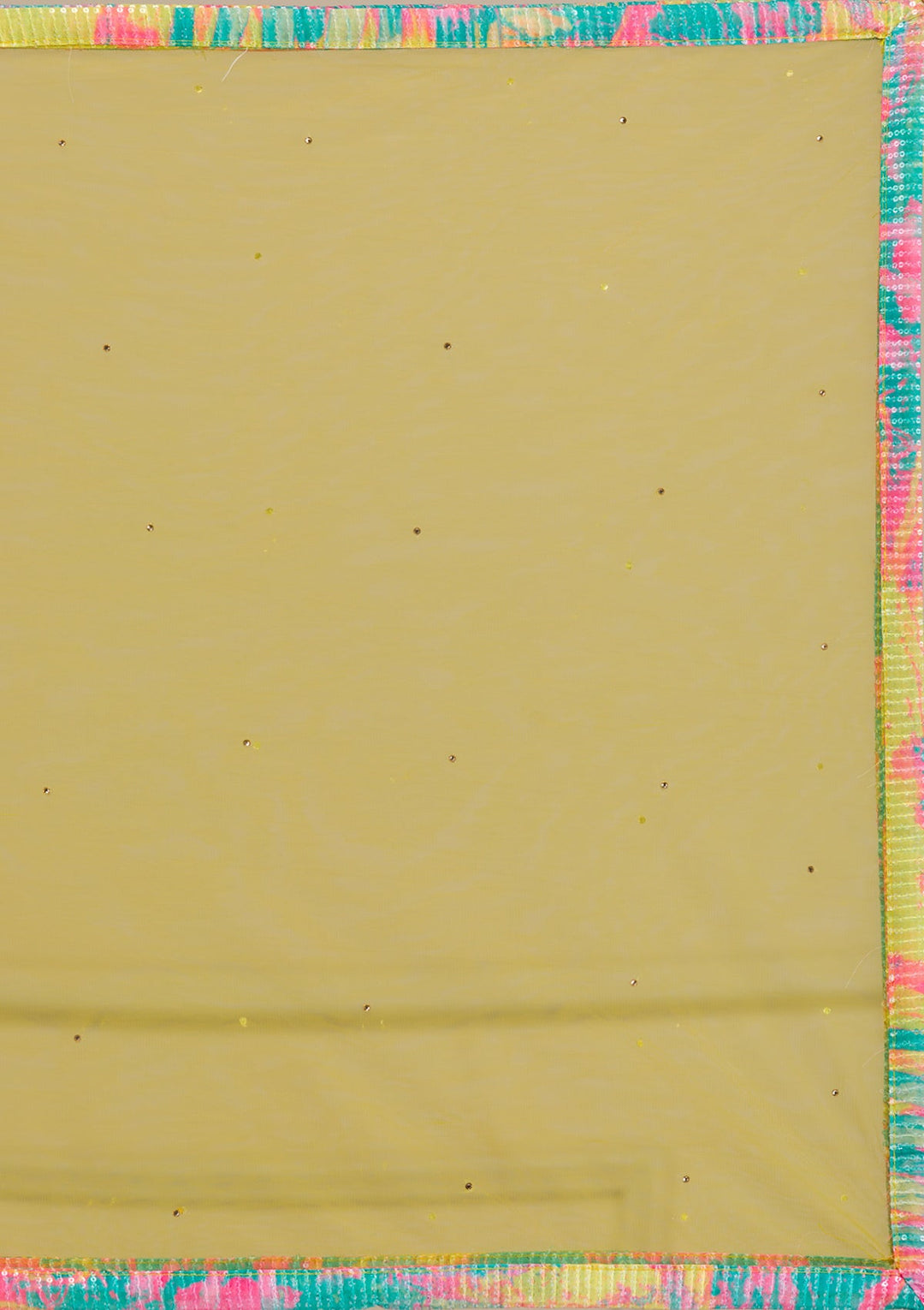 Parrot Green Print Georgette Readymade Lehenga-Koskii