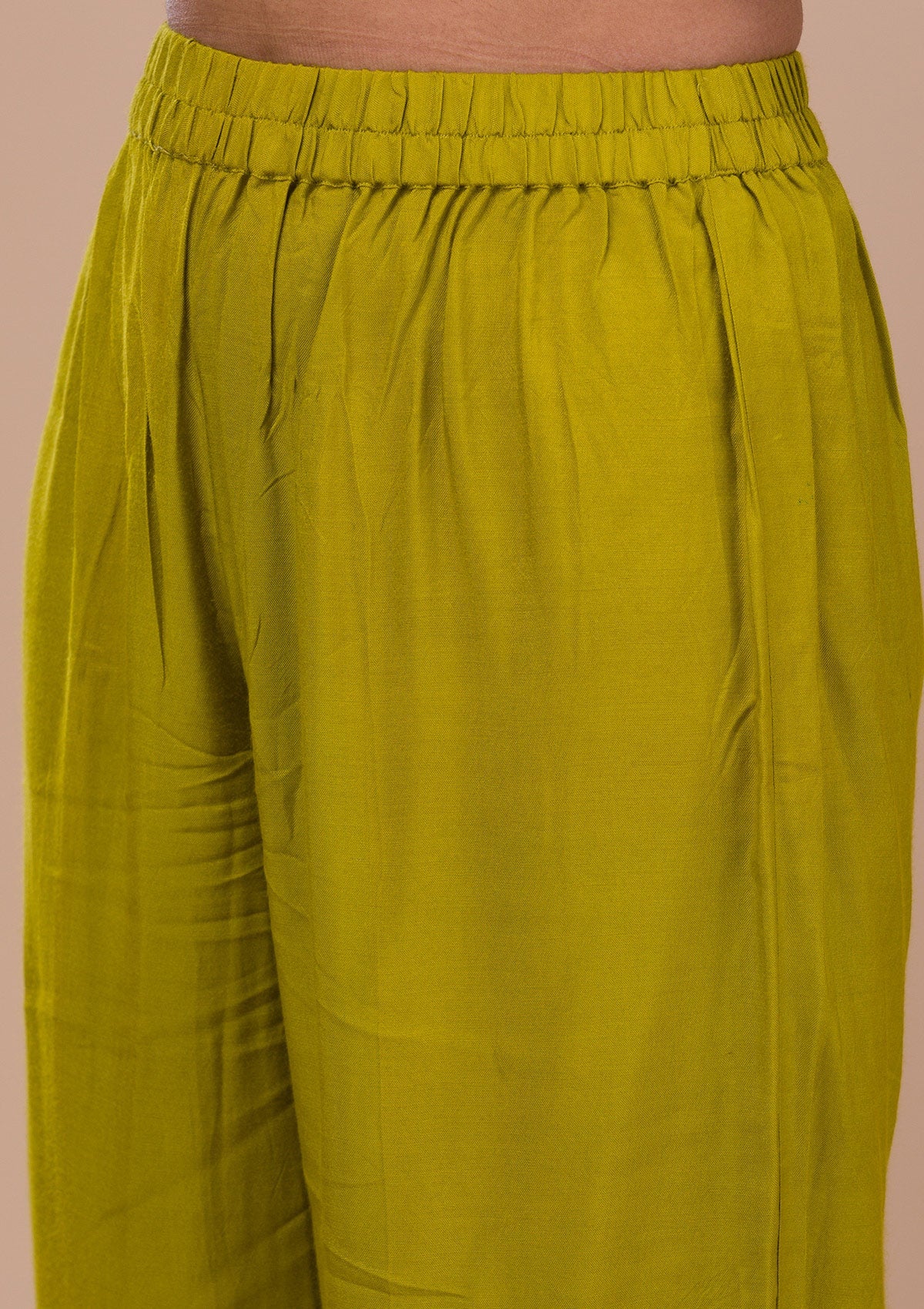 Parrot Green Zariwork Art Silk Readymade Sharara Suit