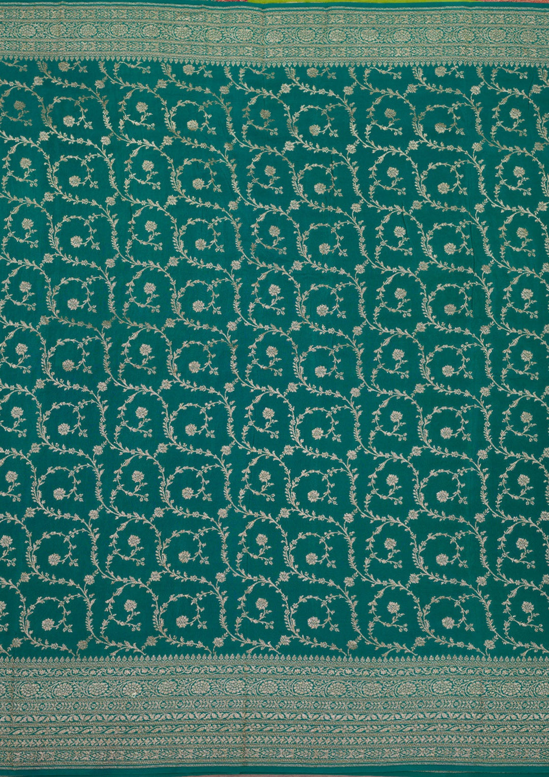 Parrot Green Zariwork Art Silk Saree