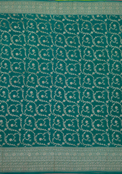 Parrot Green Zariwork Art Silk Saree