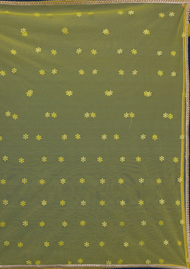 Parrot Green Zariwork Banarasi Readymade Salwar Suit-Koskii