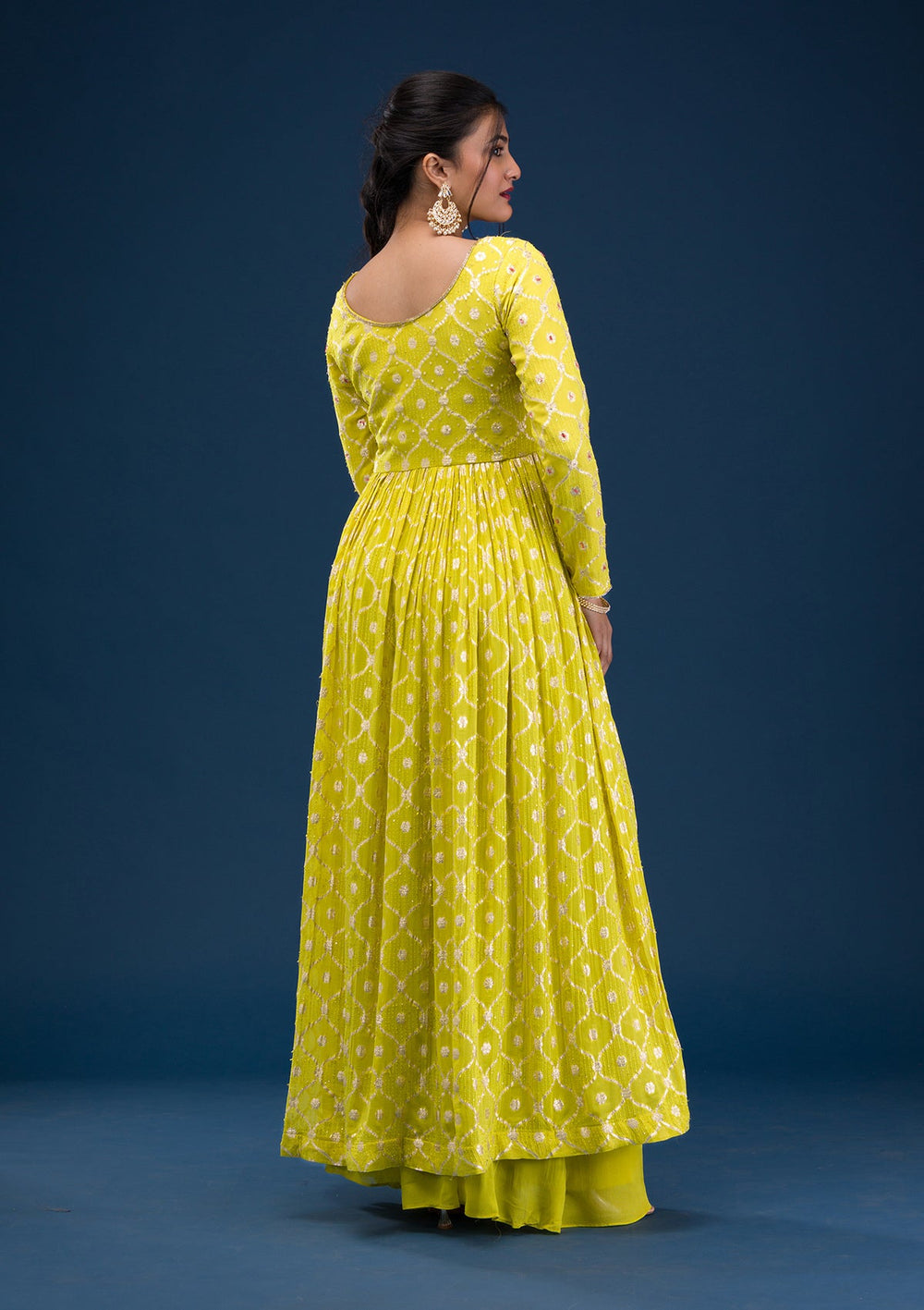Parrot Green Zariwork Banarasi Readymade Salwar Suit-Koskii