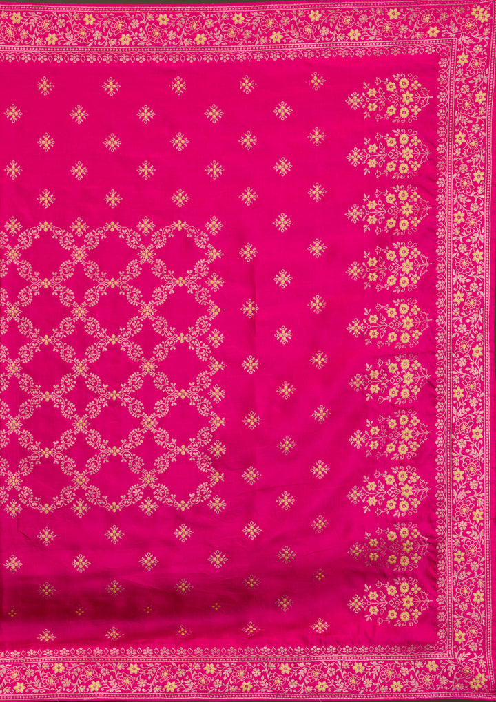 Parrot Green Zariwork Banarasi Readymade Salwar Kameez