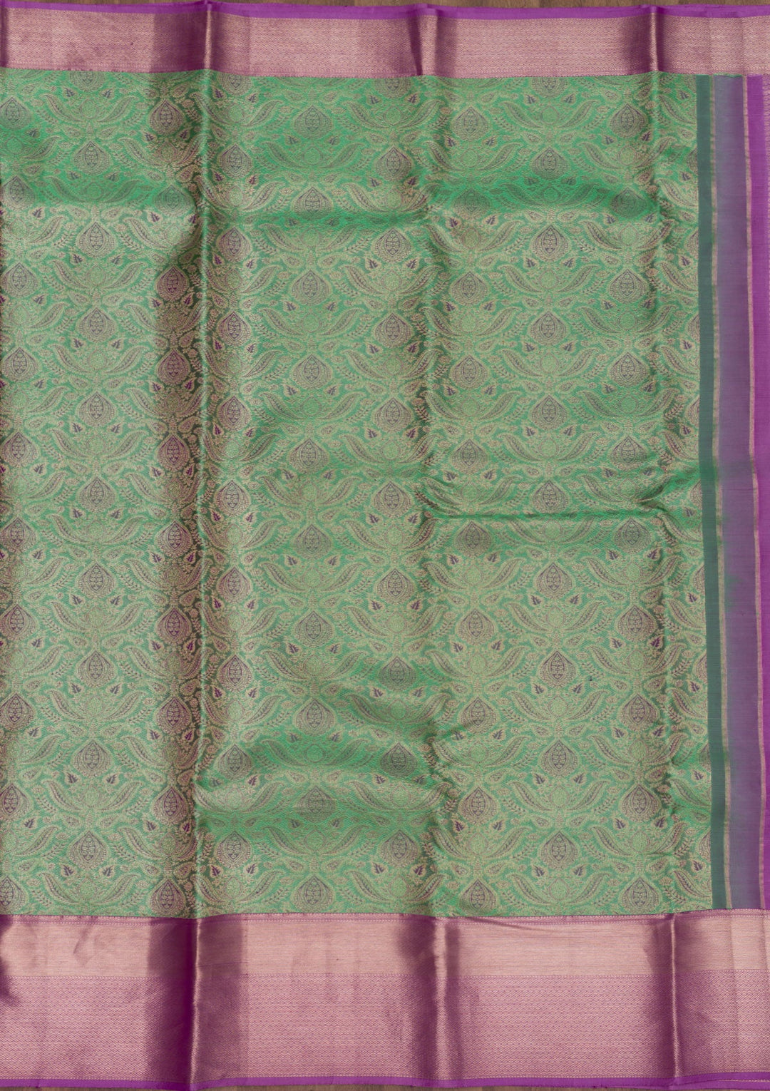 Parrot Green Zariwork Pure Silk Saree-Koskii