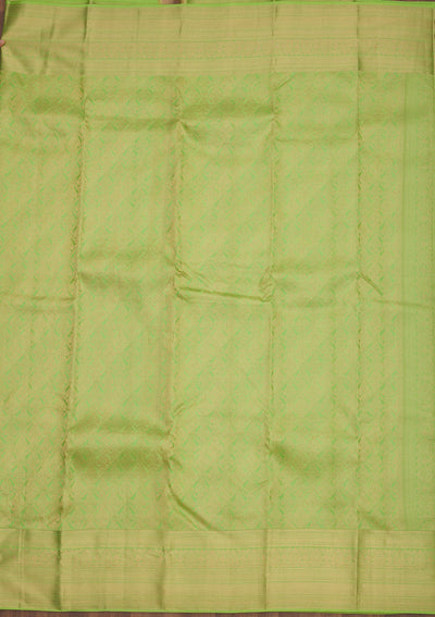 Parrot Green Zariwork Pure Silk Saree