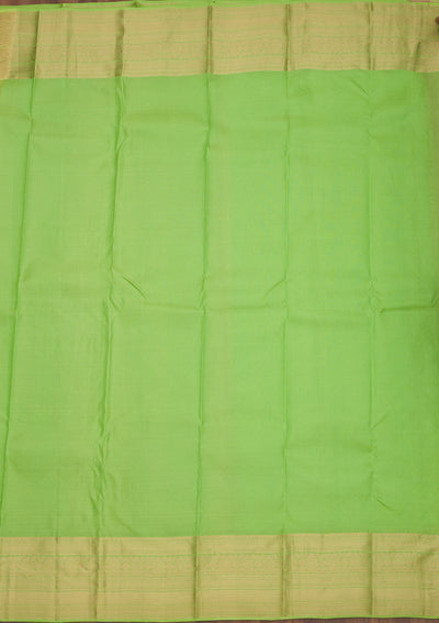 Parrot Green Zariwork Pure Silk Saree