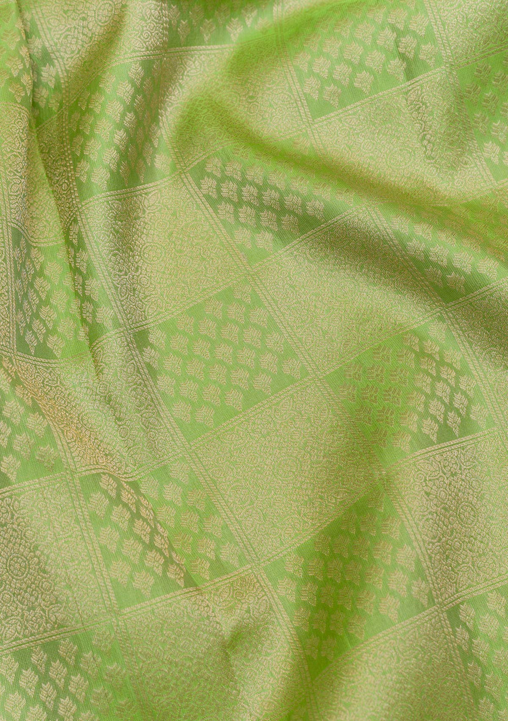 Parrot Green Zariwork Pure Silk Saree-Koskii