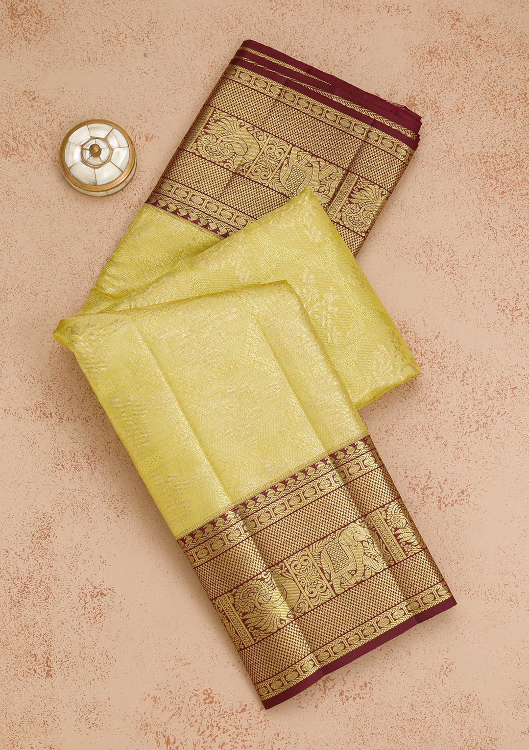 Parrot Green Zariwork Pure Silk Saree-Koskii