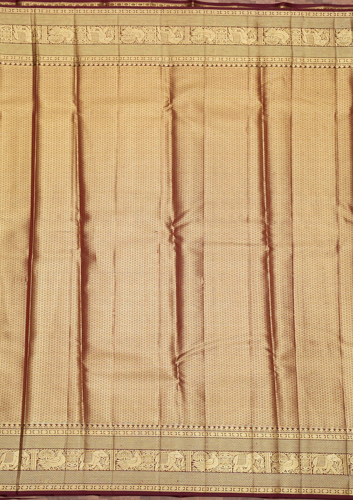 Parrot Green Zariwork Pure Silk Saree-Koskii
