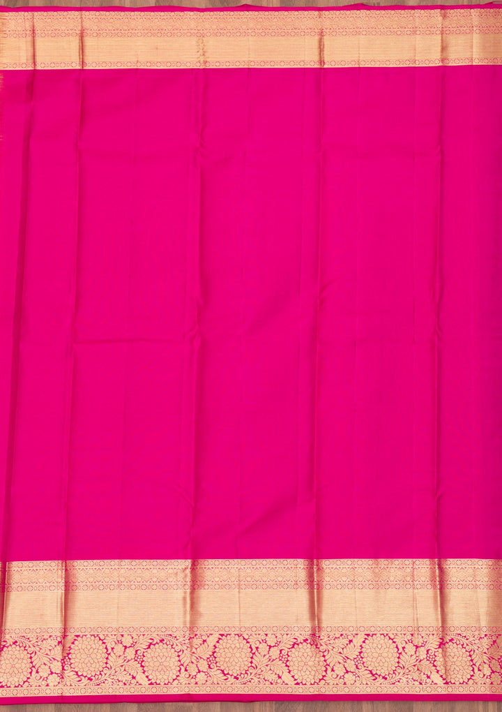 Parrot Green Zariwork Pure Silk Saree-Koskii
