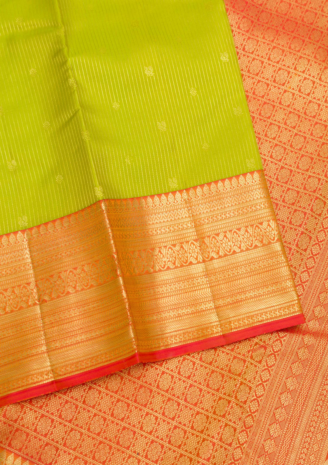 Parrot Green Zariwork Pure Silk Saree-Koskii