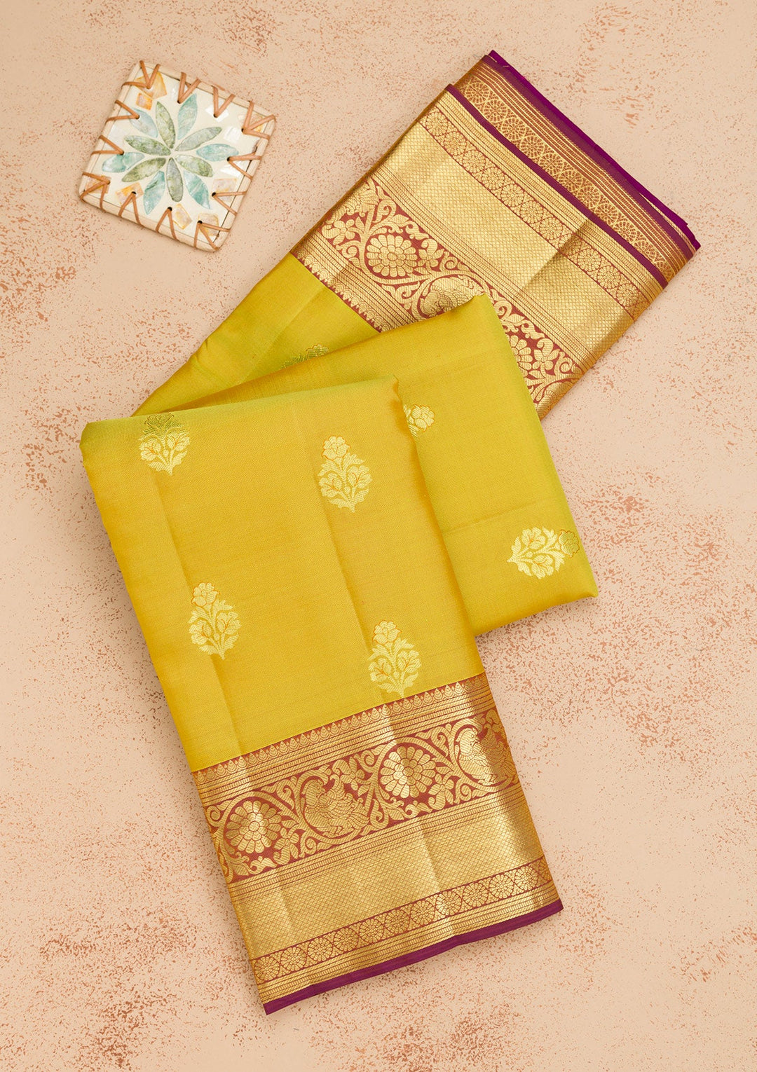 Parrot Green Zariwork Pure Silk Saree-Koskii