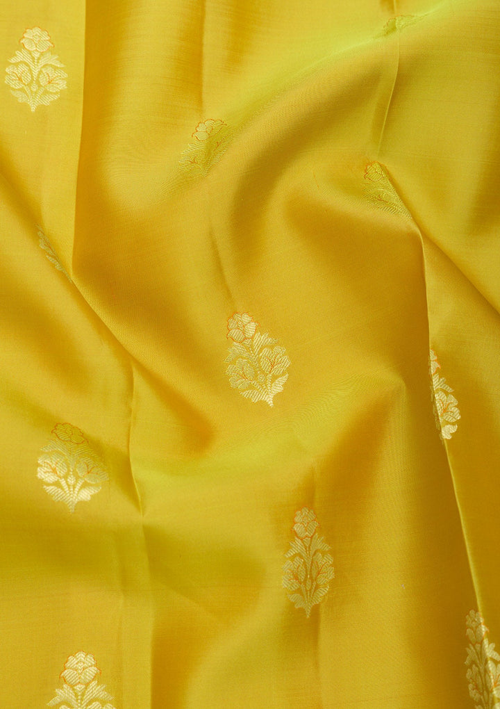 Parrot Green Zariwork Pure Silk Saree-Koskii