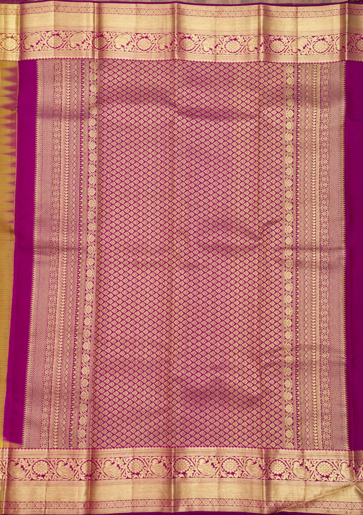 Parrot Green Zariwork Pure Silk Saree-Koskii