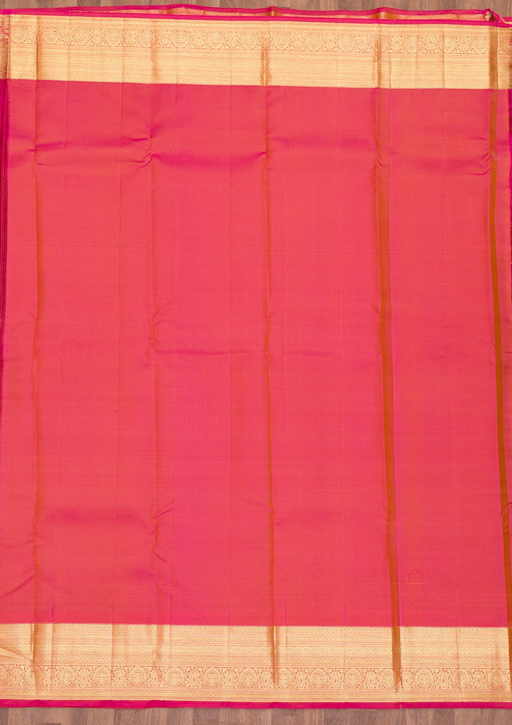 Parrot Green Zariwork Pure Silk Saree-Koskii
