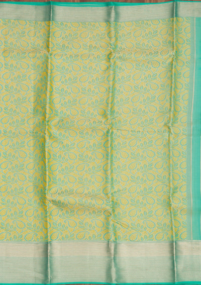 Parrot Green Zariwork Pure Silk Saree-Koskii