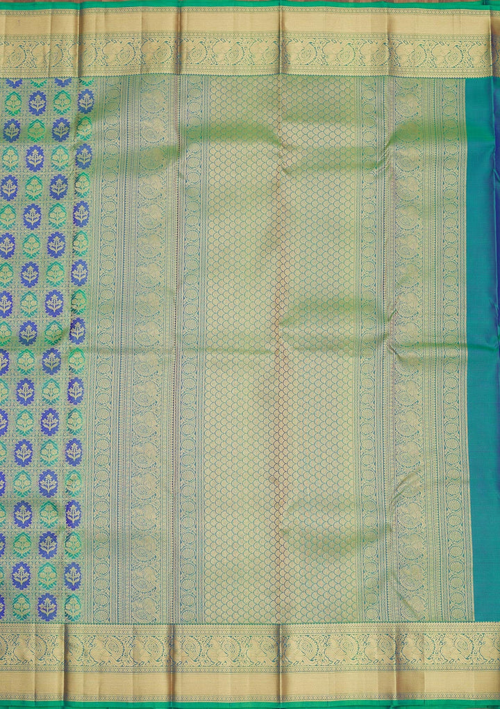 Parrot Green Zariwork Pure Silk Saree-Koskii