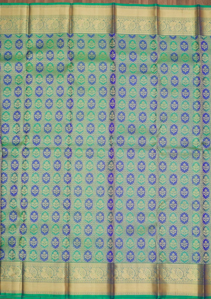 Parrot Green Zariwork Pure Silk Saree-Koskii