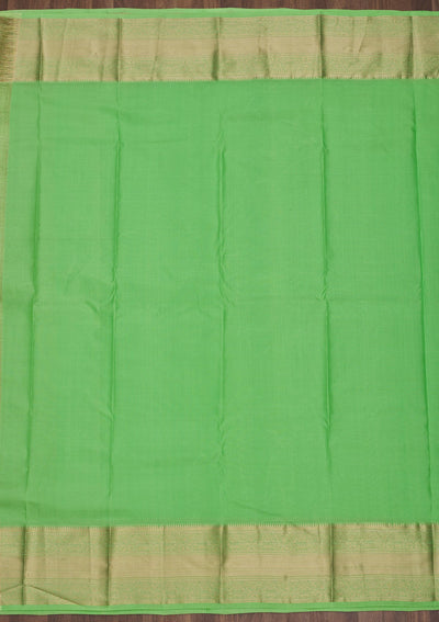 Parrot Green Zariwork Pure Silk Saree-Koskii