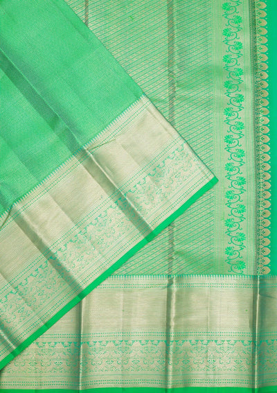 Parrot Green Zariwork Pure Silk Saree-Koskii