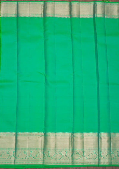 Parrot Green Zariwork Pure Silk Saree-Koskii