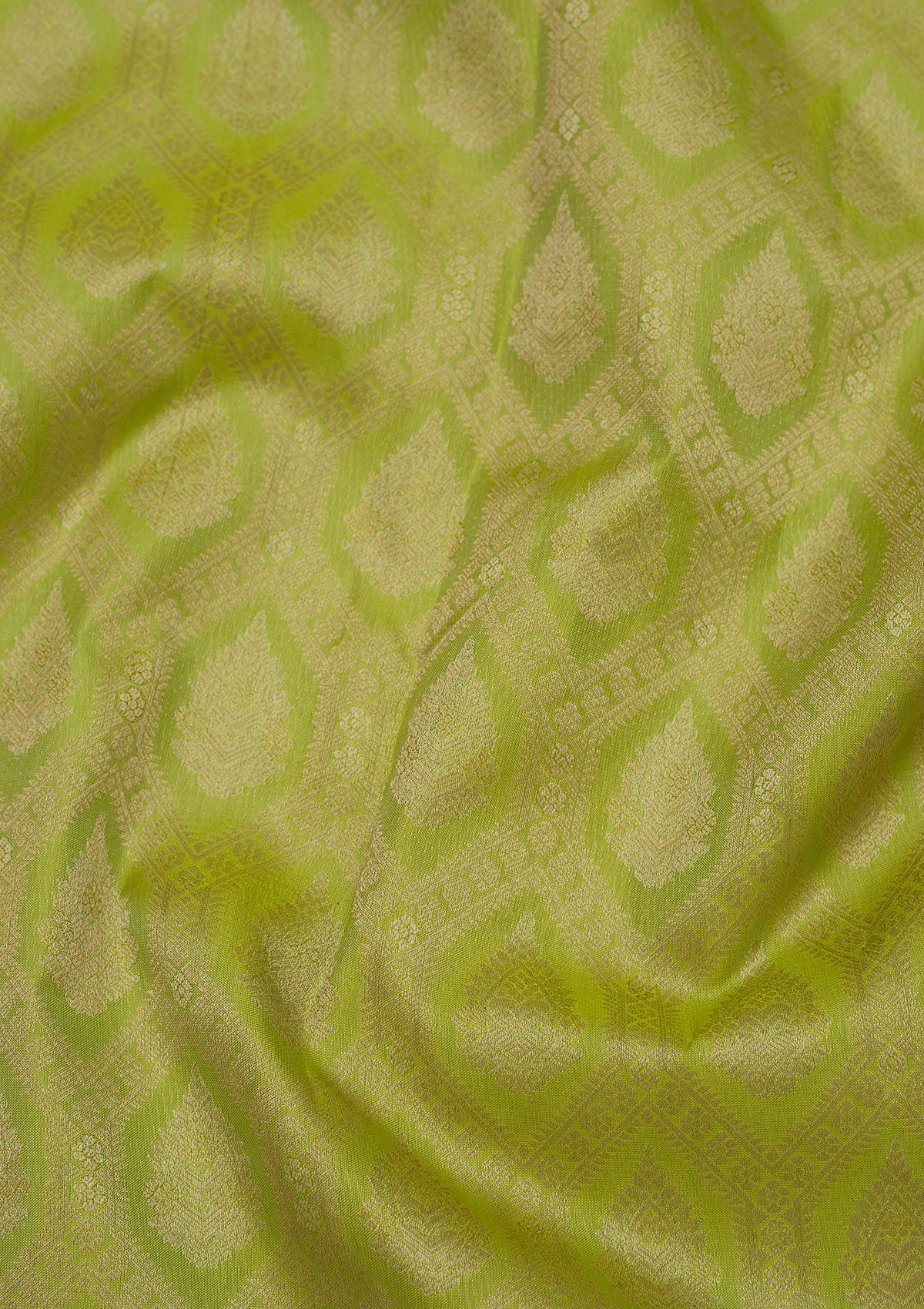 Parrot Green Zariwork Pure Silk Saree-Koskii